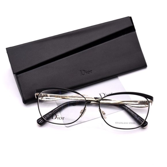 CHRISTIAN DIOR CD3783 0G8Q BLACK MATTE SILVER AUTHENTIC EYEGLASSES - Picture 8 of 8